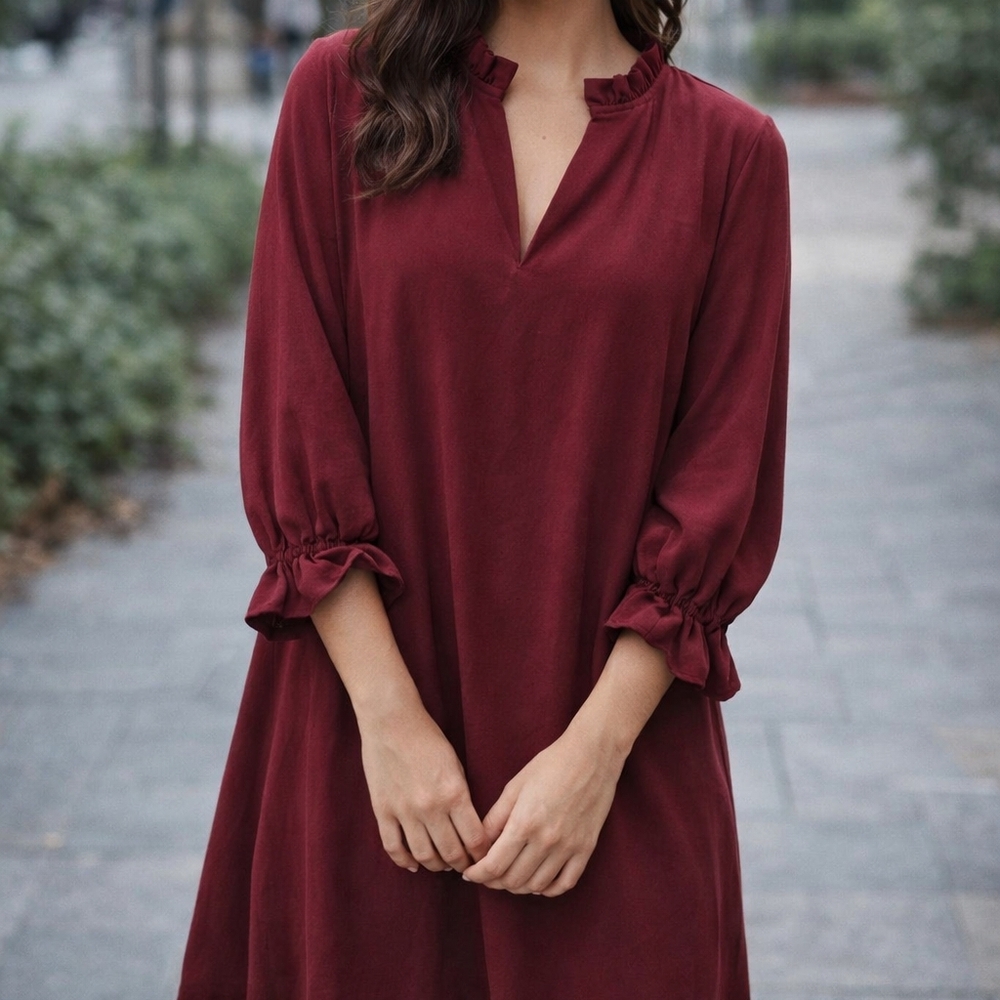 Elegant Burgundy Dress Size 14